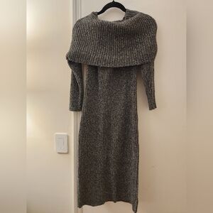 Rachel Zoe Charcoal Cowl Neck Midi Dress